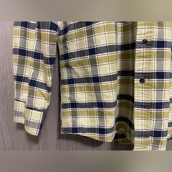 Nordstrom PURE STUFF Button Up Shirt - Green & Blue Plaid - Size Large - Picture 5 of 11